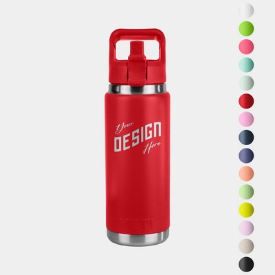 26 Oz YETI® Rambler Stainless Steel Insulated Water Bottle w/ Straw Cap